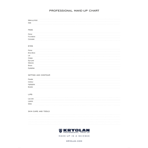 Kryolan Professional Make Up Charts (Kryolan Professional Make Up Charts)